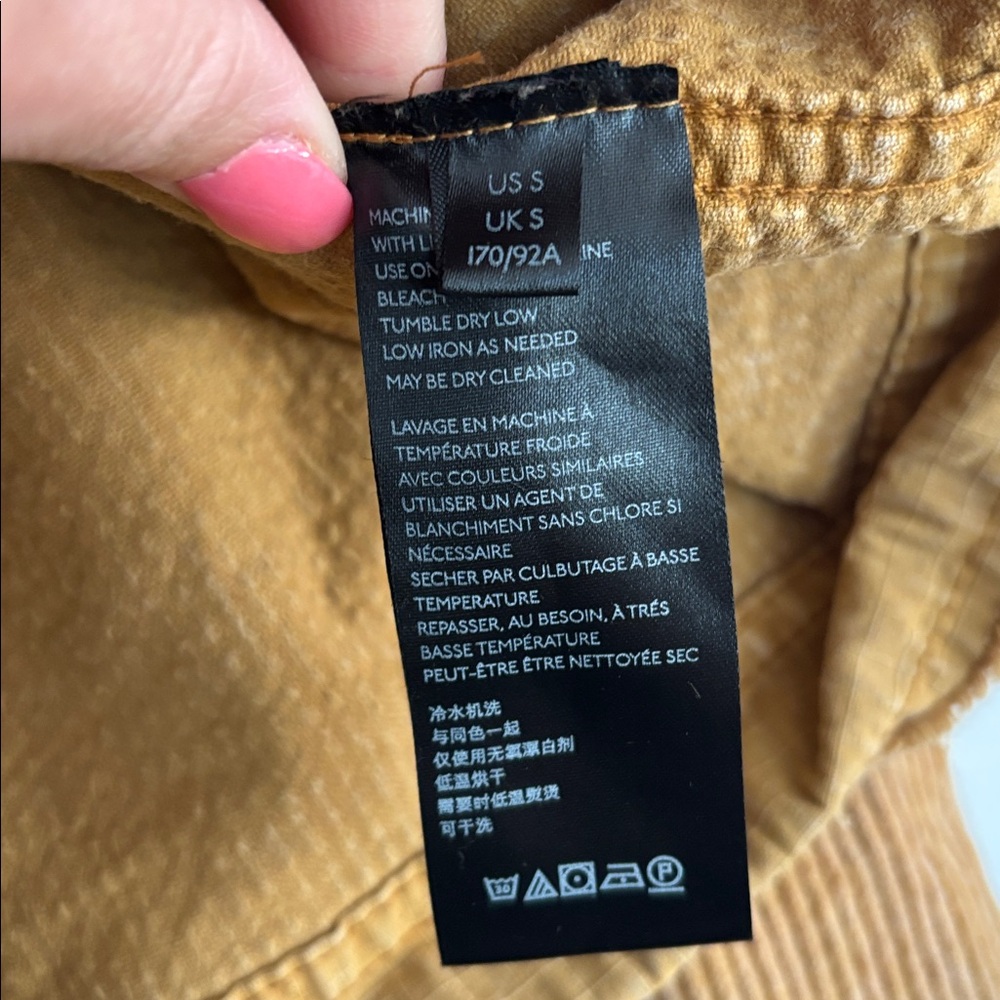 We The Free Cropped Corduroy Button-Front Jacket in Mustard - Picture 3 of 4